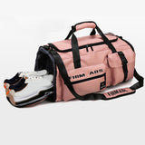 Maxbell Gym Bag with Shoe Compartment Portable Travel Duffle Bag for Trips Gym Beach Pink