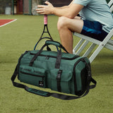 Maxbell Gym Bag with Shoe Compartment Portable Travel Duffle Bag for Trips Gym Beach Dark Green