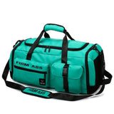 Maxbell Gym Bag with Shoe Compartment Portable Travel Duffle Bag for Trips Gym Beach Light Blue