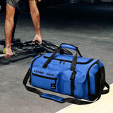Maxbell Gym Bag with Shoe Compartment Portable Travel Duffle Bag for Trips Gym Beach Blue