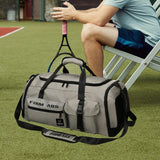 Maxbell Gym Bag with Shoe Compartment Portable Travel Duffle Bag for Trips Gym Beach Grey