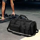 Maxbell Gym Bag with Shoe Compartment Portable Travel Duffle Bag for Trips Gym Beach Black