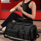 Maxbell Gym Bag with Shoe Compartment Portable Travel Duffle Bag for Trips Gym Beach Black