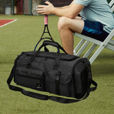 Maxbell Gym Bag with Shoe Compartment Portable Travel Duffle Bag for Trips Gym Beach Black