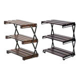 Maxbell Camping Folding Storage Rack Versatile Organizer for Kitchen Outdoor Picnics Wood Surface