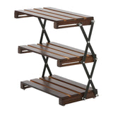 Maxbell Camping Folding Storage Rack Versatile Organizer for Kitchen Outdoor Picnics Wood Surface