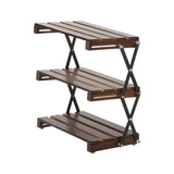 Maxbell Camping Folding Storage Rack Versatile Organizer for Kitchen Outdoor Picnics Wood Surface