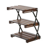 Maxbell Camping Folding Storage Rack Versatile Organizer for Kitchen Outdoor Picnics Wood Surface