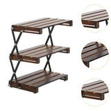Maxbell Camping Folding Storage Rack Versatile Organizer for Kitchen Outdoor Picnics Wood Surface