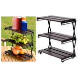 Maxbell Camping Folding Storage Rack Versatile Organizer for Kitchen Outdoor Picnics Iron Surface