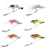 Maxbell 6Pcs Soft Shrimp Lures Outdoor Fishing Fishing Baits Luminous Bionic Shrimps