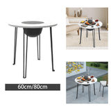 Maxbell Folding Barbecue Table Camping Fire Pit Table for Patio Home Garden Barbecue 70cmx60cm