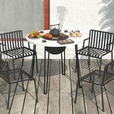 Maxbell Folding Barbecue Table Camping Fire Pit Table for Patio Home Garden Barbecue 70cmx60cm