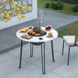 Maxbell Folding Barbecue Table Camping Fire Pit Table for Patio Home Garden Barbecue 70cmx60cm