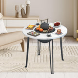 Maxbell Folding Barbecue Table Camping Fire Pit Table for Patio Home Garden Barbecue 70cmx80cm