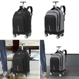 Maxbell Rolling Backpack Large Capacity Wheeled Backpack for Overnight Travel Adults Black