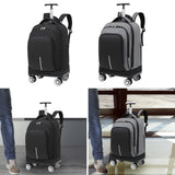 Maxbell Rolling Backpack Large Capacity Wheeled Backpack for Overnight Travel Adults Black