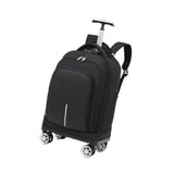 Maxbell Rolling Backpack Large Capacity Wheeled Backpack for Overnight Travel Adults Black