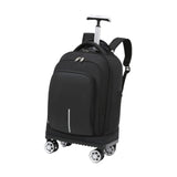 Maxbell Rolling Backpack Large Capacity Wheeled Backpack for Overnight Travel Adults Black