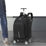 Maxbell Rolling Backpack Large Capacity Wheeled Backpack for Overnight Travel Adults Black