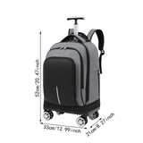 Maxbell Rolling Backpack Large Capacity Wheeled Backpack for Overnight Travel Adults Gray