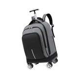 Maxbell Rolling Backpack Large Capacity Wheeled Backpack for Overnight Travel Adults Gray