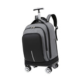 Maxbell Rolling Backpack Large Capacity Wheeled Backpack for Overnight Travel Adults Gray