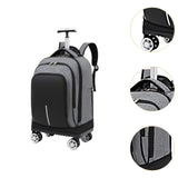 Maxbell Rolling Backpack Large Capacity Wheeled Backpack for Overnight Travel Adults Gray