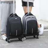 Maxbell Rolling Backpack Large Capacity Wheeled Backpack for Overnight Travel Adults Gray