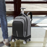 Maxbell Rolling Backpack Large Capacity Wheeled Backpack for Overnight Travel Adults Gray