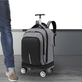 Maxbell Rolling Backpack Large Capacity Wheeled Backpack for Overnight Travel Adults Gray