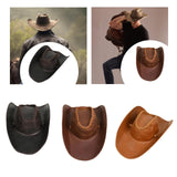 Maxbell Cowboy Hat Summer with Adjustable Chin Strap for Holiday Themed Party Street dark brown