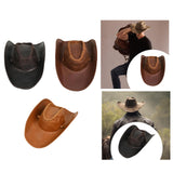 Maxbell Cowboy Hat Summer with Adjustable Chin Strap for Holiday Themed Party Street dark brown