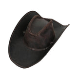 Maxbell Cowboy Hat Summer with Adjustable Chin Strap for Holiday Themed Party Street dark brown