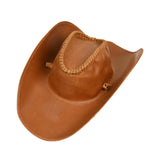 Maxbell Cowboy Hat Summer with Adjustable Chin Strap for Holiday Themed Party Street brown