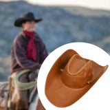 Maxbell Cowboy Hat Summer with Adjustable Chin Strap for Holiday Themed Party Street brown