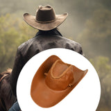 Maxbell Cowboy Hat Summer with Adjustable Chin Strap for Holiday Themed Party Street brown