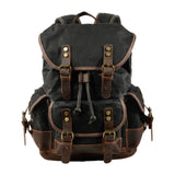 Maxbell Canvas Backpack Outdoor Portable Casual Daypack for Fishing Trekking Camping Black