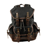 Maxbell Canvas Backpack Outdoor Portable Casual Daypack for Fishing Trekking Camping Black