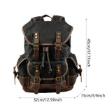 Maxbell Canvas Backpack Outdoor Portable Casual Daypack for Fishing Trekking Camping Black