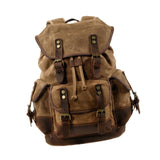 Maxbell Canvas Backpack Outdoor Portable Casual Daypack for Fishing Trekking Camping Khaki