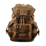Maxbell Canvas Backpack Outdoor Portable Casual Daypack for Fishing Trekking Camping Khaki