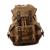 Maxbell Canvas Backpack Outdoor Portable Casual Daypack for Fishing Trekking Camping Khaki