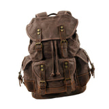 Maxbell Canvas Backpack Outdoor Portable Casual Daypack for Fishing Trekking Camping Dark Color Coffee