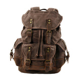 Maxbell Canvas Backpack Outdoor Portable Casual Daypack for Fishing Trekking Camping Dark Color Coffee