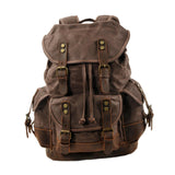 Maxbell Canvas Backpack Outdoor Portable Casual Daypack for Fishing Trekking Camping Dark Color Coffee