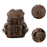 Maxbell Canvas Backpack Outdoor Portable Casual Daypack for Fishing Trekking Camping Dark Color Coffee