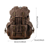 Maxbell Canvas Backpack Outdoor Portable Casual Daypack for Fishing Trekking Camping Dark Color Coffee