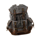 Maxbell Canvas Backpack Outdoor Portable Casual Daypack for Fishing Trekking Camping Gray