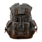 Maxbell Canvas Backpack Outdoor Portable Casual Daypack for Fishing Trekking Camping Gray